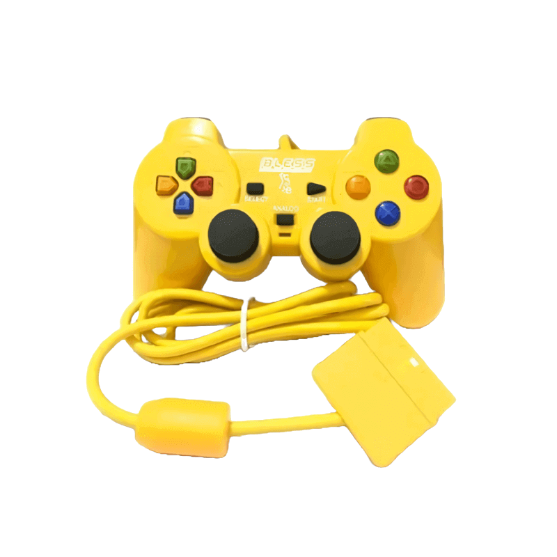 PS2 Bless Controller For Playstation 2 - Yellow - دراع لبلايستيشن 2 - أصفر