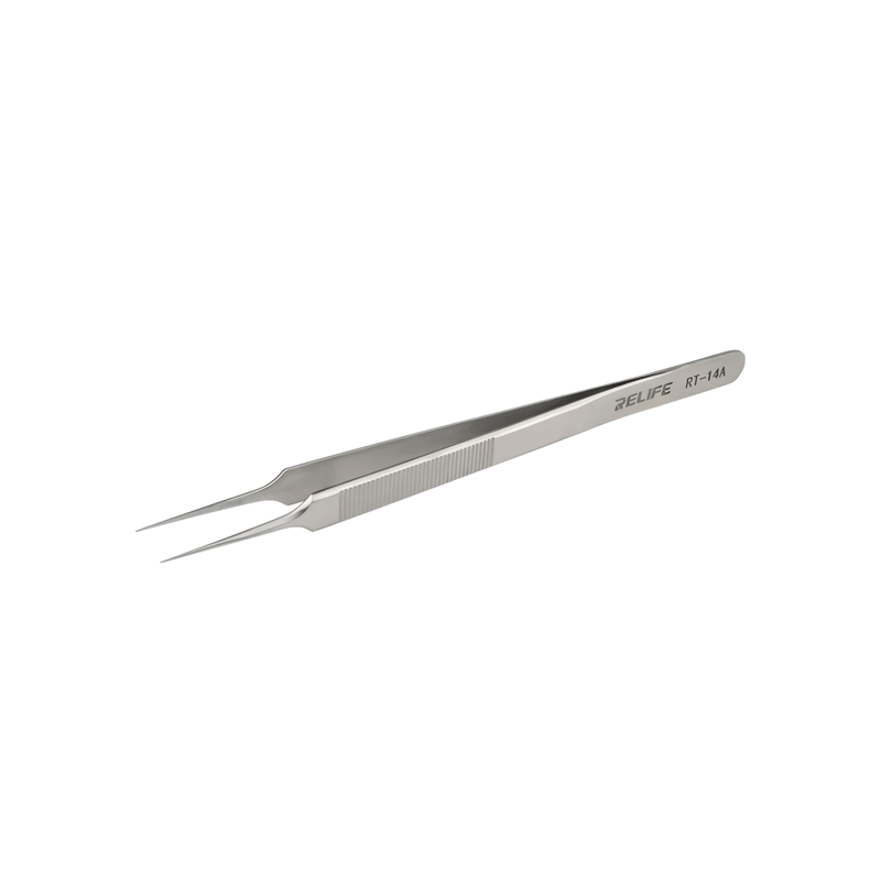 RELIFE RT-14A Stainless Steel Straight Tweezers - RELIFE جيفت عدل من الاستانلس ستيل