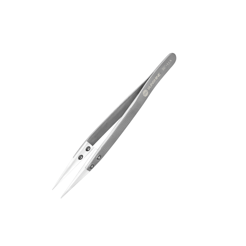 SUNSHINE SC-11A Jump Wire Ceramics Tweezers White - SUNSHINE جيفت سن سيراميك أبيض